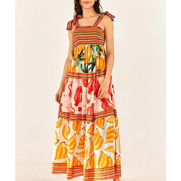 FARM Rio Dresses & Skirts - FARM Rio Scarves Tiered Dress Large - NWT